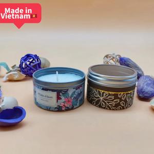 Vela de cera de soja pequeña portátil Velas perfumadas de lata de oro rosa de recuerdo de alta calidad - Product Image 1