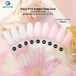 HEMA & TPO FREE Daisy Pink Rubber Base Coat Environmentally Milky Nude Base Gel Polish Pink <b>Brush</b> on Base Coat Gel Private Label - Product Image 5