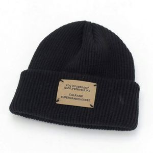 High Quality Custom Unisex Acrylic Skull Knit Cuff Adjustable Beanie <b>Winter</b> Hat Multi Color Button <b>Decoration</b> Luxury Bulk Beanie - Product Image 4