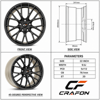 Jantes forgées monobloc CF 19 20 21 pouces 5x112 PCD 78.1 CB pour voitures particulières, compatibles avec les jantes Audi RS4 RS5