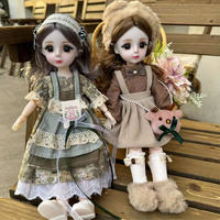 Set Pakaian Kain Gothic BJD High-End 30 cm Constant Tide Confused untuk Boneka Gadis, Gaun Putri untuk Boneka