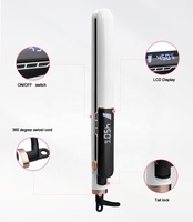 Lisseur de cheveux électrique professionnel avec écran LCD, chauffage rapide PTC, logo personnalisé, cordon rotatif à 360°