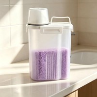 Tangki Penyimpanan Deterjen Transparan Plastik Kapasitas Besar, Ember Dispenser Cairan Cuci Pakaian Dengan Keran untuk Ruang Cuci Rumah