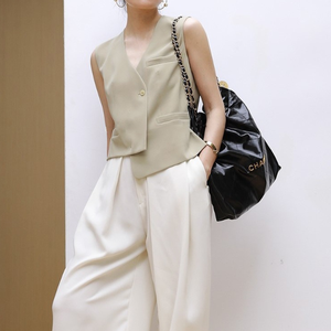 Chaleco sin Mangas de Rayón Estilo Occidental, Chaqueta con Cuello en V, Blusa para Mujer, Traje Informal Diario, Uniforme de Trabajo Profesional - Product Image 5