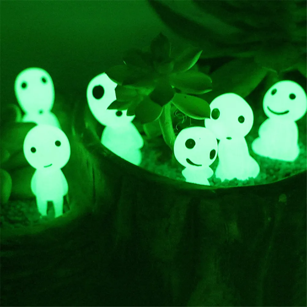 Garden Accessories Glow in Dark Tree Elves Garden Decor Princess Mononoke Miniature Luminous Ghost for Micro Landscape Gnomes
