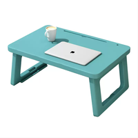 Bureau d'ordinateur pliable pour lit, bureau d'étude pour ordinateur portable avec rangement pour étudiants, utilisation en dortoir