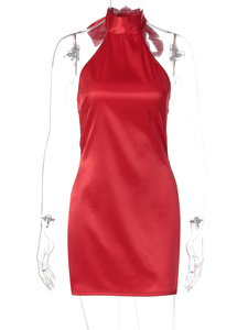 Mini-jupe moulante sexy à nouer à la taille pour femme, idéale pour la mode estivale - Product Image 3