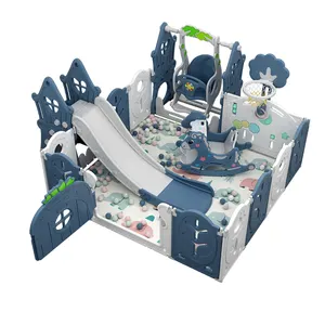 Nuovo Prodotto pieghevole del gioco del bambino yard box coperta con scivolo e altalena per i bambini