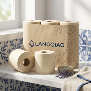 Papel Higiénico Compostable Langqiao de 1 Capa, Económico, Estable y Duradero, Hecho con Pulpa Reciclada, Suave y Absorbente, para Lavandería y Zonas Públicas - Product Image 1