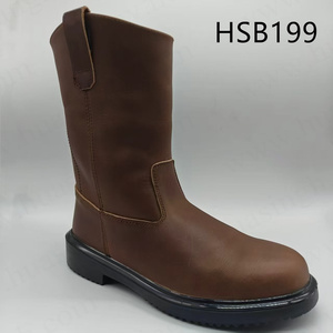 Stivali di Sicurezza HY per Operazioni Minerarie, Resistenti all'Olio, con Punta in Acciaio, Popolari negli USA, in Pelle Crazy Horse, Stivali da Lavoro PPE HSB199 - Product Image 4