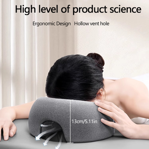 وسادة وسادة وجه دائرية من رغوة الذاكرة وسادة دعم الرقبة مع غطاء قابل للإزالة - Product Image 4