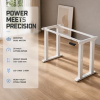 Table de bureau électrique à double moteur AOR ZJ-S4D-FB, cadre métallique, design moderne, longueur extensible, ergonomique