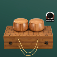 Ensemble de jeux de go Boîte cadeau de haute qualité avec pierres en mélamine et bols Ensemble de planches pliables en bois et bambou