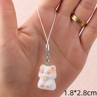 Porte-clés en peluche 3D en forme de chat, mignon, tissé, imprimé UV, écologique, pour femmes et enfants