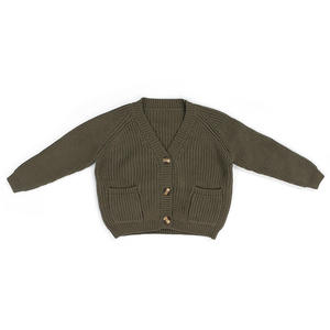 Cardigans en tricot doux pour enfants, manteaux naturels, décolletés en V profond, pour bébés garçons et filles, en Raglan, tendance - Product Image 2