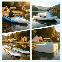 Planche à pagaie gonflable électrique et manuelle à double paroi en tissu, bateau kayak, plateforme flottante télécommandée pour la pêche et les loisirs aquatiques
