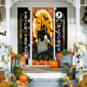 Wholesale 2 Pcs Custom Size Double Sided Merry Christmas <b>Banner</b> Digital Printing Front Porch Door Decorations for Home Holidays - Product Image 1