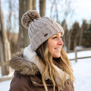 <strong>Pom</strong>-<strong>Pom</strong> Knit <strong>Beanie</strong> Customizable Winter Wool Acrylic Hat Decorative Top for Women Teens Printed Letters Characters Beach - Product Image 6