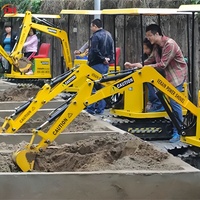 Mini-excavatrice pour enfants personnalisée avec pare-soleil, inspirant l'intérêt pour l'ingénierie, pour zones de jeu de sable étanches dans les parcs d'attractions