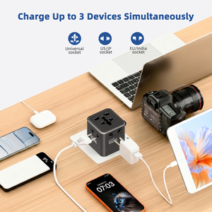 Adaptador de Viaje Universal Mini con 3 Puertos AC de Wontravel, Cargador de Viaje para UE, India, Adaptador Internacional Universal - Product Image 3