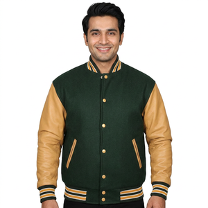 <b>Men's</b> <b>Baseball</b> <b>Jacket</b> Breathable Customized Real Leather Wool Made High Quality CollegeBaseballjacket <b>for</b> <b>men</b> DDP Shipping - Product Image 1