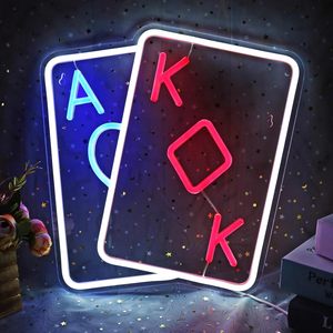 <span class=keywords><strong>เกม</strong></span>โป๊กเกอร์ poken หมากรุกและการ์ดไฟนีออนตกแต่งศิลปะตัวอักษรเรืองแสงภาพวาด LED อะคริลิค - Product Image 4