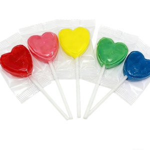 Bonbons durs aromatisés aux fruits halal personnalisés en gros, sucettes colorées en forme de cœur, en-cas sucrés - Product Image 2
