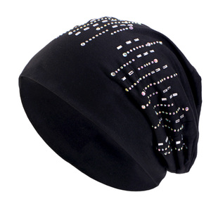 Bonnet en strass chapeaux pour hommes femmes Slouchy Beanie Hip-Hop casquettes léger doux crâne casquettes pour <span class=keywords><strong>chimio</strong></span> sommeil - Product Image 3