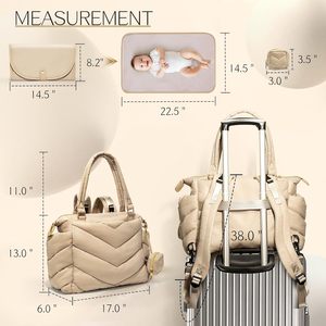 Sac à langer OEM convertible, sac à dos matelassé léger pour maman, avec 10 poches, idéal pour l'hôpital et le transport de bébé, et étui pour sucette - Product Image 3