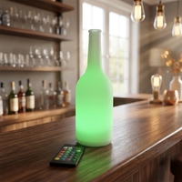Lámpara LED para Botella de 30 cm con Forma de Botella de Vino, Recargable, con Control Remoto para Mesa de Noche