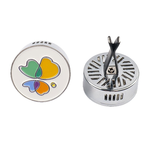 Multi Color Round Metal <strong>Car</strong> Vent Clip Solid Perfume Holder Hollow Breathable <strong>Car</strong> Air Freshener Container Custom Logo Wholesale - Product Image 2