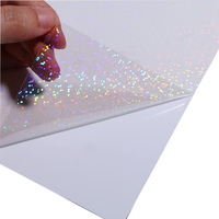 Papier autocollant transparent holographique arc-en-ciel imprimable RC PET brillant A3 A4 pour imprimante jet d'encre