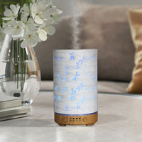 Diffuseur d'huiles essentielles 100 ml, diffuseur d'arômes à brume froide, humidificateur, diffuseur de parfum libellule avec protection d'arrêt automatique