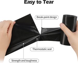 ถุงขยะพกพา Huamaohengchun, 60 ใบ ถุงขยะขนาดเล็กแบบหนาสำหรับสำนักงาน ถุงขยะสีดำแข็งแรง - Product Image 6