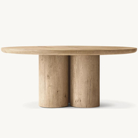 Ensemble de table à manger RH OSLO CYLINDER en chêne, 6 places, moderne, fait main, en bois massif, convertible, stable, élégant, meubles de salon, assemblé
