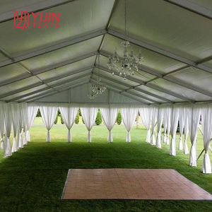 Tente de luxe personnalisée en PVC blanc anti-UV pour mariages et événements extérieurs, avec toit à poutres, utilisable quatre saisons - Product Image 5
