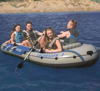 Bateau gonflable Intex Excursion 4 en PVC, durable, pour la pêche en plein air, vente en gros