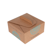 Scatola per prodotti da forno in carta kraft personalizzata con manico integrato, scatola per asporto usa e getta.