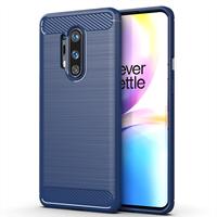 Coque de téléphone portable en TPU souple antichoc en fibre de carbone pour One Plus 8 Pro
