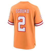 Tampa Bay # 2 Egbuka # 6 Mayfield # 12 Maillot de football Brady brodé blanc et rouge, chemise de sport à manches courtes pour joueur