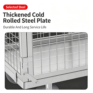 Wire Mesh Supermarket <b>Cart</b> 340L Large Capacity Heavy Duty Silent Swivel <b>Wheel</b> Grocery Store Trolley Retail Use Use Set Kit - Product Image 2