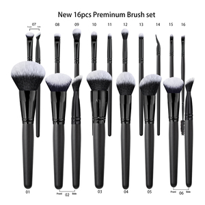 Daily Queen <span class=keywords><strong>ELF</strong></span> Juego de 16 Brochas de Maquillaje de Alta Calidad con Cerdas Sintéticas y Mango de Madera Mate, Cerdas Suaves para un Tacto Opulento - Product Image 2