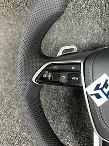 <span class=keywords><strong>Volant</strong></span> en cuir perforé à fond plat de style RS <span class=keywords><strong>SLine</strong></span> personnalisé pour Audi A3 A4 B7 A6 C7 R8 RS3 A7 RS5 RS6 A8 Q5 Q8 - Product Image 2