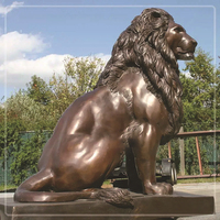 Bronze Lion Statue Métal Anime Coulée Style Feng Shui 5mm Poli Plaqué Peint Personnalisé Religieux pour La Prière Souvenir