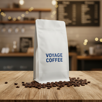 Sachet Doypack en aluminium à fond plat avec soufflet et fermeture Ziplock en T, pour emballage de grains de café, avec valve, 4OZ 8OZ 16OZ
