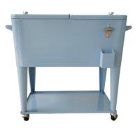Chariot isotherme roulant 73L, nouvelle conception, seau à glace métallique, boîte à glace isotherme avec roues pour la plage