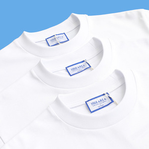 Camiseta de manga corta de algodón puro para hombre americano 400g cuello suelto pesado talla grande ropa al por mayor de alta calidad - Product Image 5