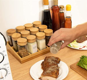 Kitchen Bamboo Wood Seasoning Organizer <strong>Box</strong> Wooden Storage <strong>Spice</strong> Tray - Product Image 3