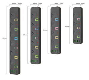 แถบพลังงานมาตรฐาน3ช่องพร้อมช่องเสียบสวิตช์3USB 1แบบ cindividual ดีไซน์ใหม่ - Product Image 5