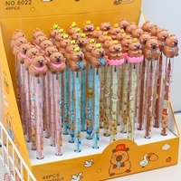 Mignon Crayon Créatif HB en Forme de Tête de Capybara 3D, Corps en Plastique Non-Affûté, Multi-Segments, Effet Goutte d'Œuf, Fournitures Scolaires pour Étudiants